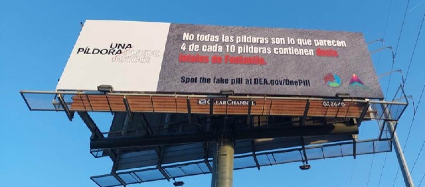 Aliviane Addiction Recovery Center Sponsors One Pill Can Kill Billboard
